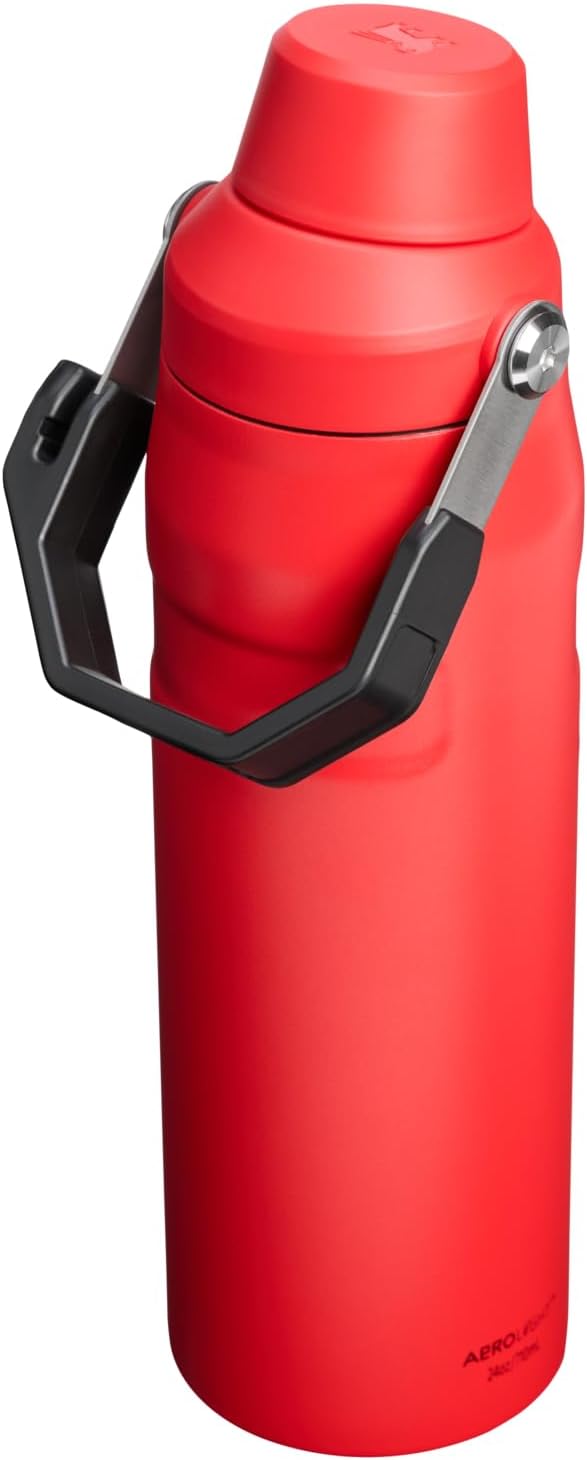 Stanley IceFlow Water Bottle 24 oz - Fast Flow Angled Spout Lid | Lightweight, Leakproof & Insulated | BPA-Free | Chili Black