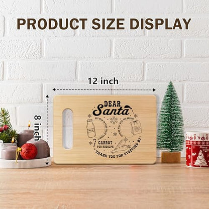 Dear Santa Christmas Cutting Board for Kitchen - Merry Xmas Charcuterie Board Gift