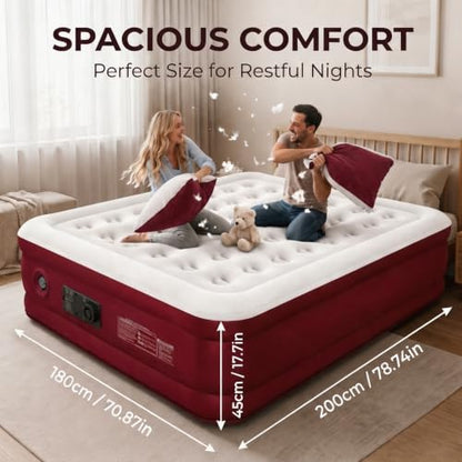 Queen Air Mattress with Built-In Pump, 800 Lbs Capacity, Portable Bed