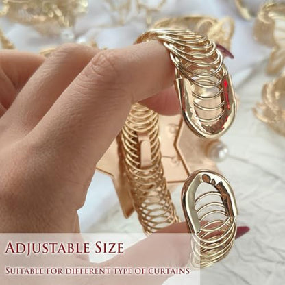 Metal Moon Star Curtain Tiebacks No Drill 2 Pack - Adjustable Spring Closure Decorative Holdbacks