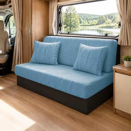 Gollense RV Couch Cover Set with Pillow Covers - Blue, Universal Fit