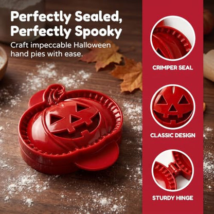 Halloween Mini Hand Pie Mold Set - Spooky Pumpkin Design, Reusable Pastry Press