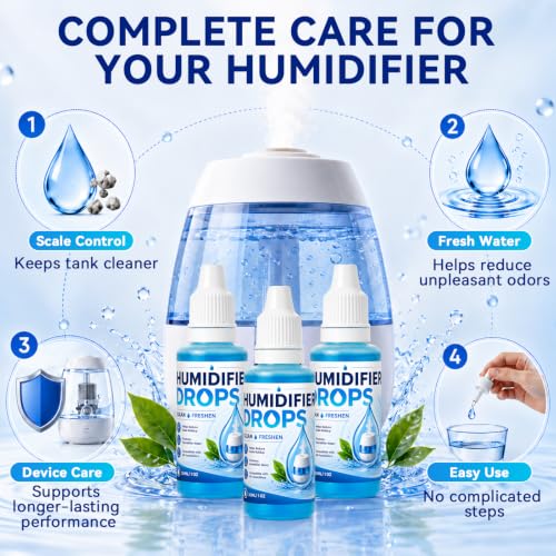Humidifier Cleaner Drops 3-Pack - Freshen and Maintain Tank Efficiency