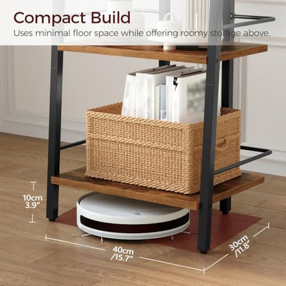 Rustic Brown 4-Tier Ladder Shelf Bookcase with Adjustable Feet