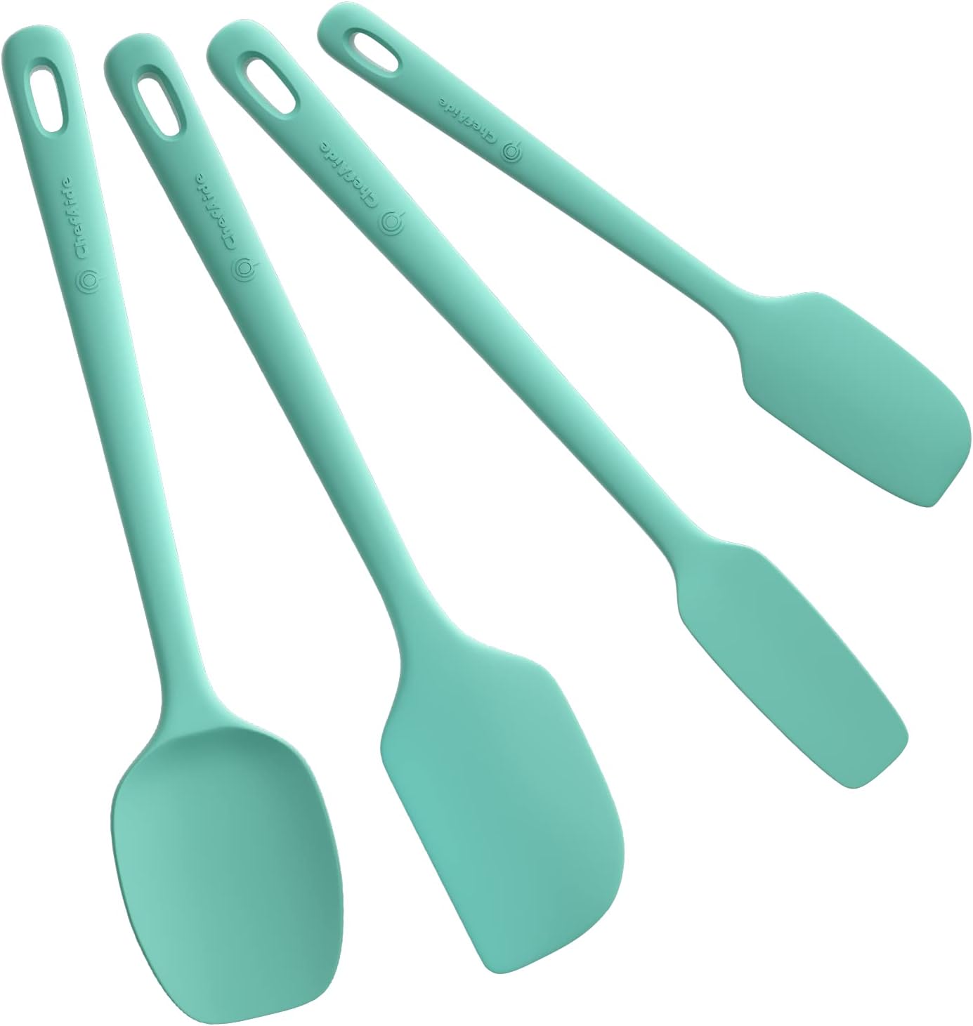 Skiennix Silicone Spatula Set - 4 Pieces, Ergonomic Grip, Heat Resistant Up to 600°F for Nonstick Cookware