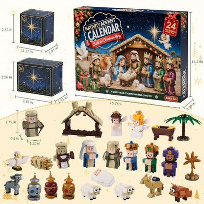 Nativity Advent Calendar 2026 Building Block Set for Kids and Families
