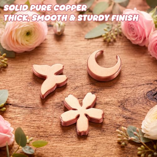 Copper Flower Food Set for Cut Flowers – Moon & Butterfly Shapes, Reusable Vase Decor