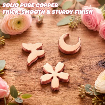Copper Flower Food Set for Cut Flowers – Moon & Butterfly Shapes, Reusable Vase Decor