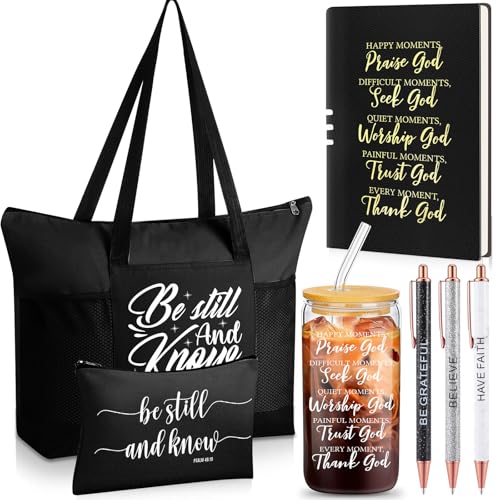 Shinylin 7-Piece Christian Gift Set for Women - Biblical Inspirational Presents - Black Variation