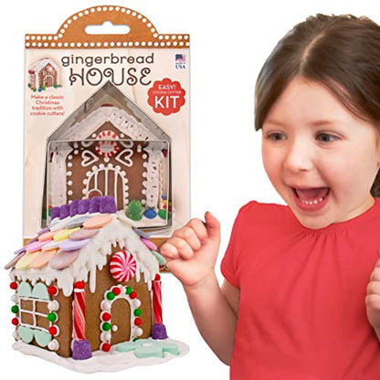Mini Gingerbread House Cookie Cutter Set - Made in USA, 2 Pieces