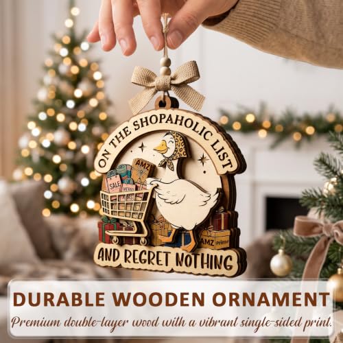 Funny Christmas Ornament - Shopaholic Gift for Women & Wife
