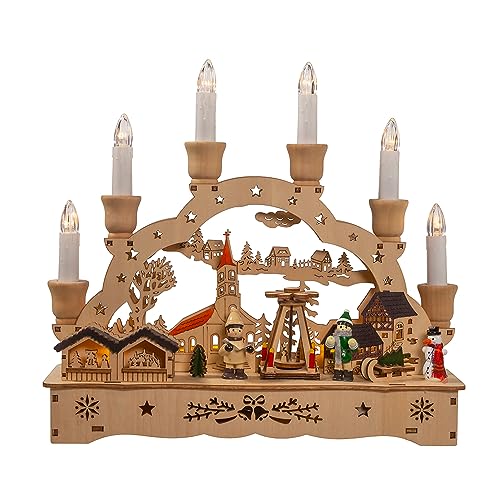Battery Operated LED Musical Christmas Village with Motion - 10.2 Inch Holiday Decor