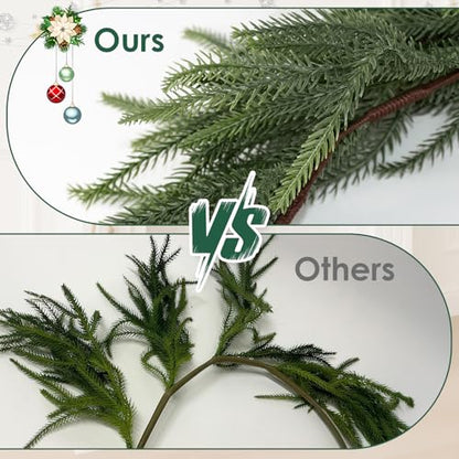 9FT Artificial Christmas Garland Norfolk Pine with Red Berries Winter Decor - Variation of THIS listing