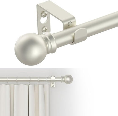 GXOACKJ Decorative Curtain Rods - Heavy Duty Metal, 32-48 Inch, Nickel Finish with Brackets