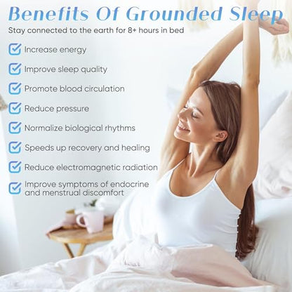 King Size Grounding Sheets Organic Cotton Silver Fiber Earth Connected Bedding
