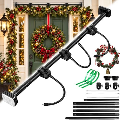 Adjustable Garland Hanger for Front Door 31.5-80.7 Inch No Drill Heavy Duty Support up to 25 lbs