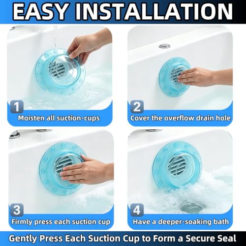 2 Pack Bathtub Drain Stoppers 6.1 Inch Transparent Green PVC Overflow Cover