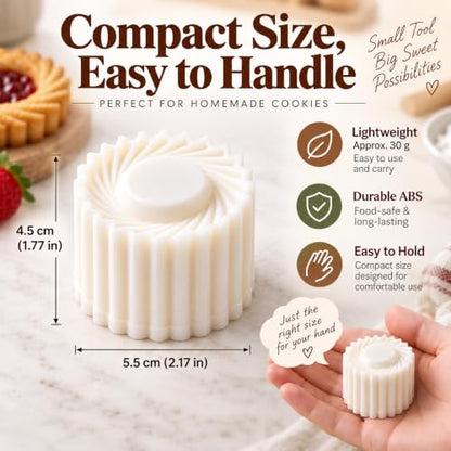 Cookie Press 2-in-1 Sunflower & Lace Pattern Pastry Mold - Easy Release Food-Safe ABS