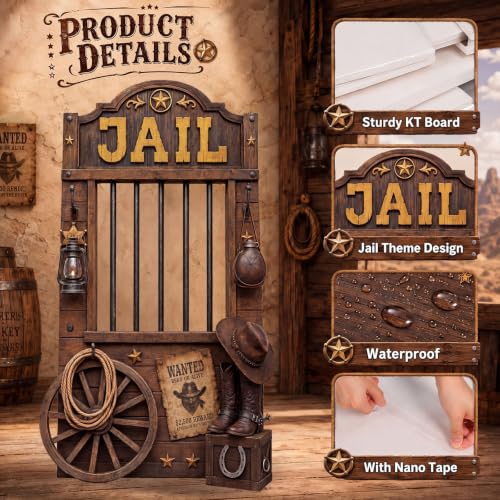 Life Size Jail Theme Cardboard Cutout Standee for Western Party Decor