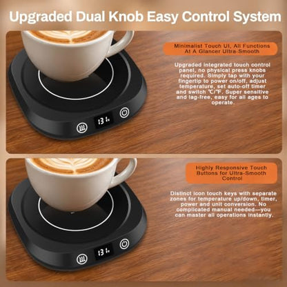 BrewTherm 2-in-1 Coffee & Candle Warmer - 5 Temp Settings, Auto Shut Off (Black)