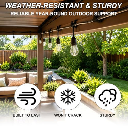 Outdoor String Light Clips Hooks U-Shaped Patio Hangers for Beams - 30 Pack