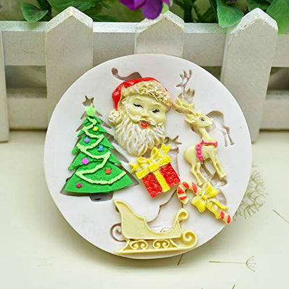 Christmas Fondant Molds Set for Cake Decorating Silicone Candy Mold - Holiday Baking
