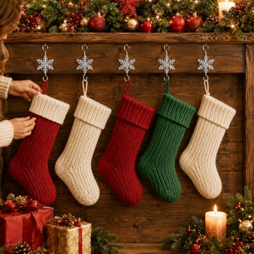 20 Pcs Christmas Snowflake Ornament Hooks - Reusable Detailing Hangers for Holiday Decor