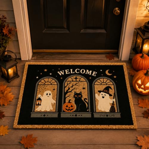 Halloween Doormat 3D Optical Illusion Ghost Welcome Rug - Fall Decor