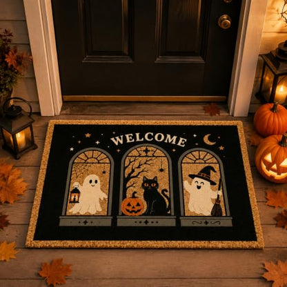 Halloween Doormat 3D Optical Illusion Ghost Welcome Rug - Fall Decor