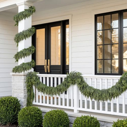 6FT Artificial Cedar Garland Christmas Decor Full Foliage Realistic Green