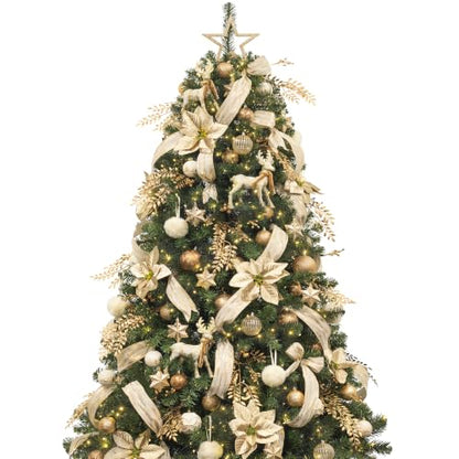 6ft Christmas Tree with Ornaments and Lights - Champagne All-in-One Holiday Decor