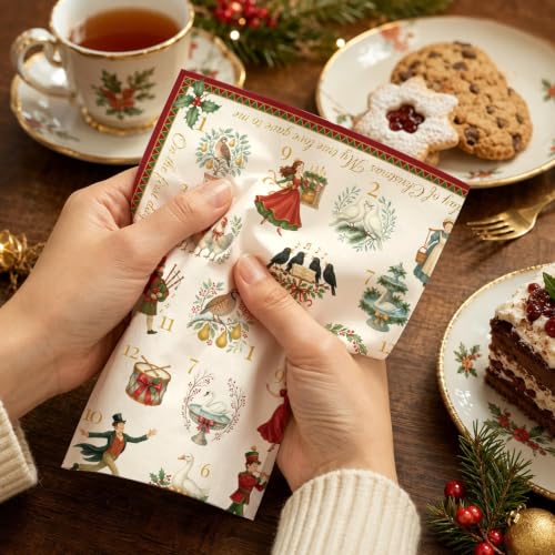 Christmas Paper Luncheon Napkins 50 Pack - 12 Days of Christmas Theme