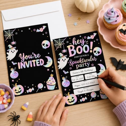 Halloween Party Invitations with Envelopes - 20 Fill-In Cards & Matching Envelopes - WSJ-1 Variation