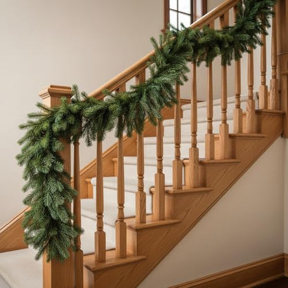 Lyrow 2 Pack 6ft Christmas Pine Garland - Thick Deluxe Holiday Decor