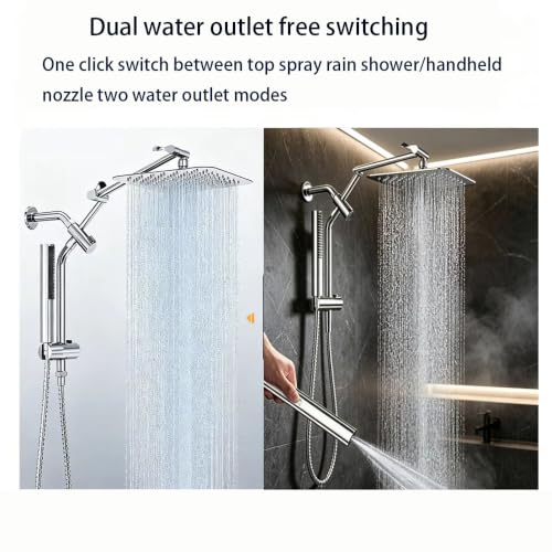 10-Inch All Metal Shower Head with Handheld Spray & Adjustable Mount