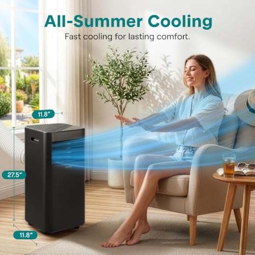 Portable 8,000 BTU Air Conditioner with Dehumidifier & Fan - All-in-One Climate Control
