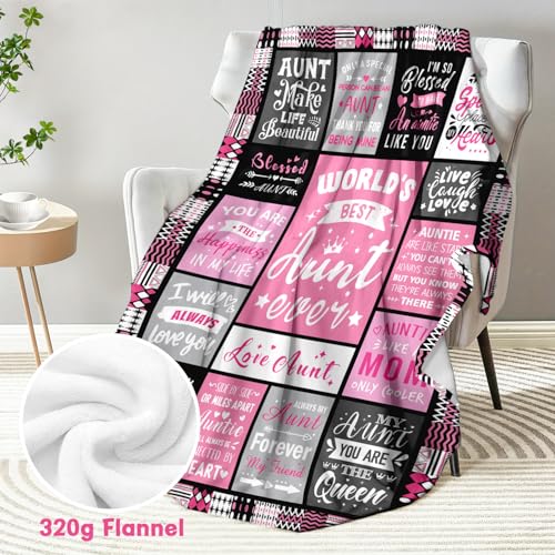 Best Aunt Ever Blanket - 60x80 Gift for Aunt from Niece - Cozy Throw
