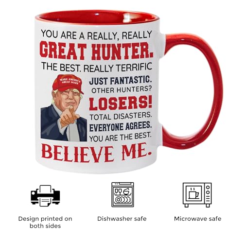 Hunting Gift Mug for Men - Deer & Outdoor Enthusiasts - Red 11Oz Ceramic