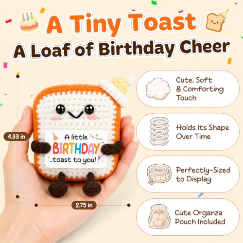 Orange Birthday Toast Decor - Handmade Crochet Celebration Keepsake