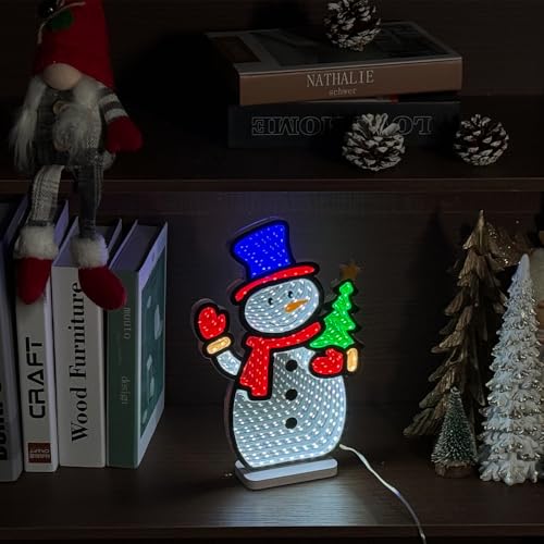 Snowman Infinity Mirror Tunnel Light - Indoor Christmas Decor with Variations