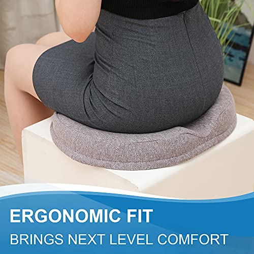 JEMA Donut Pillow, Tailbone Memory Foam Seat Cushion by Ergonomic Innovations for Sores, Coccyx, Sciatica, Pregnancy, Post Natal (Brown)