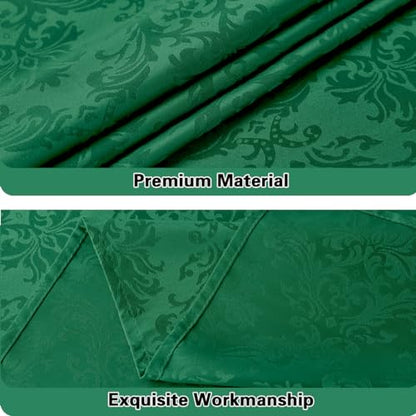 Christmas Jacquard Tablecloth 60 x 84 Inch Rectangular - Green, Holiday Decor