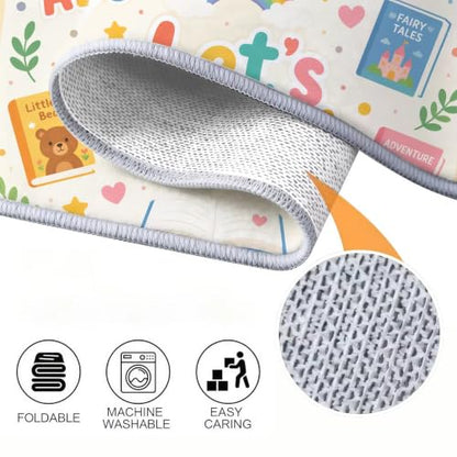 Kids Reading Rug 5x7 Learning Floor Mat Classroom Playroom Non-Slip Carpet
