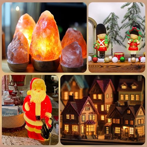 Christmas Village Lights Set with 1 LED Bulb - 6 FT Cord, 2 Pack - Warm Glow