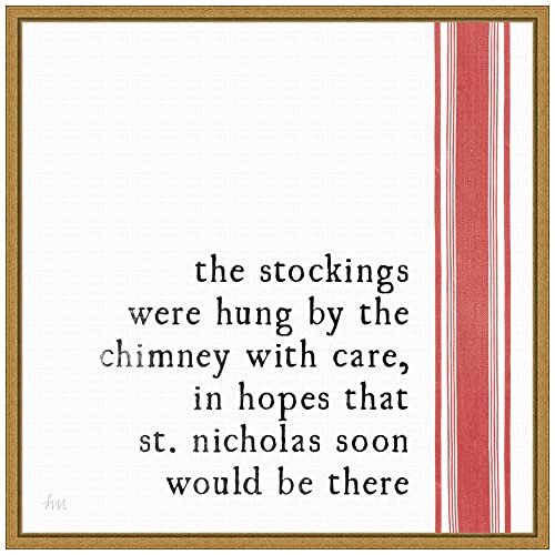 Christmas Wall Art Canvas 16x16 Framed Holiday Decor Minimalist Artwork