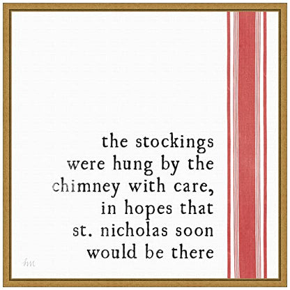 Christmas Wall Art Canvas 16x16 Framed Holiday Decor Minimalist Artwork