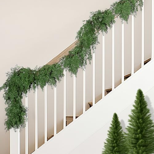 Artificial Christmas Norfolk Pine Garland 6 Ft - 2 Pieces Dense Greenery Holiday Decor - B Style