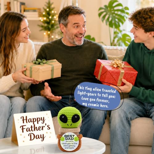 Handmade Crochet Alien Gift for Dad - Out-of-This-World Father's Day & Birthday Present