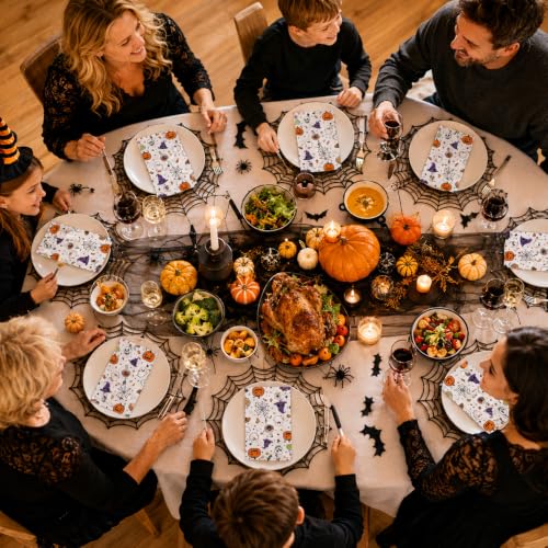 Multicolored Halloween Disposable Napkins - 50 Pack Guest Dinner Paper Towels