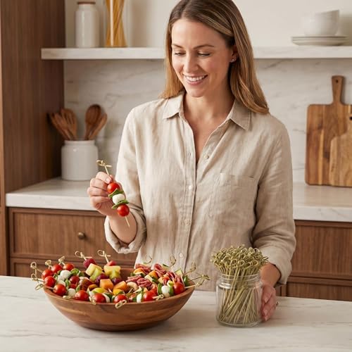 4.7 Inch Bamboo Cocktail Picks - 200 Pack for Appetizers & Drinks